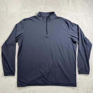 Texas Standard Performance Hybrid Quarter Zip Shirt Men's 2XL Navy Long Sleeve